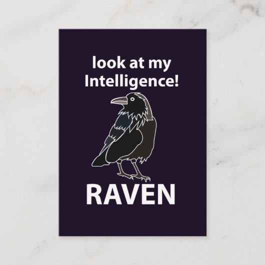 Carte De Visite Raven Regarde Mon Corbeau D'Intelligence (Devant)