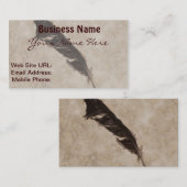 Carte De Visite Raven's Feather Bird-lover Crow design (Devant / Derrière)