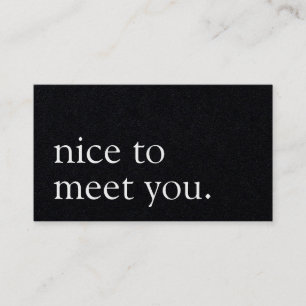Carte De Visite Ravi minimaliste de vous rencontrer Salutation Bla