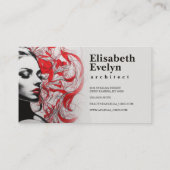 Carte De Visite Ravissement du gye de style cheveux rouge456 (Dos)