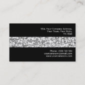 Carte de visite rayé "Argent" Glitz noir (Dos)