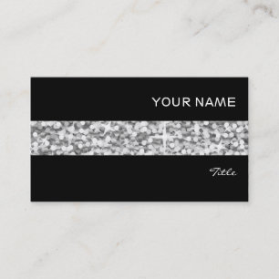 Carte de visite rayé "Argent" Glitz noir