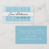 Carte de visite : : Rayé bleu-clair conçu (Devant / Derrière)