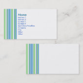 Carte de visite rayé de couleur d'eau (Devant / Derrière)