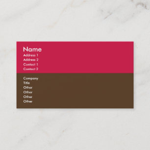 Carte de visite rayé de rose et de brun