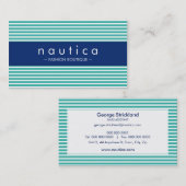 CARTE DE VISITE :: rayé nautique 20 (Devant / Derrière)