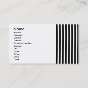 Carte de visite rayé noir et blanc