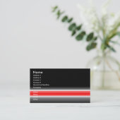 Carte de visite rayé noir/rouge et blanc de (Debout devant)