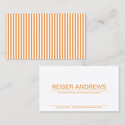 Carte De Visite rayé orange (Devant / Derrière)