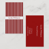 Carte de visite rayé rouge (Devant / Derrière)