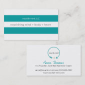 carte de visite rayé turquoise de nanomètre (Devant / Derrière)