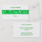 Carte de visite rayé vert Glitz dos blanc (Devant / Derrière)