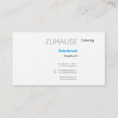 Carte de visite rayée bleue (Devant)