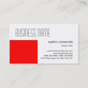 Carte de visite rayée rouge noir et blanc à la mod