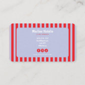 Carte de visite rayée tendance et originale (Dos)