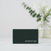 Carte de visite rayée vert foncé Luxueuse (Debout devant)
