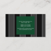 Carte de visite rayée vert noir tendance (Dos)