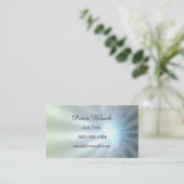 Carte De Visite Rayon de lumière gris et bleu (Debout devant)