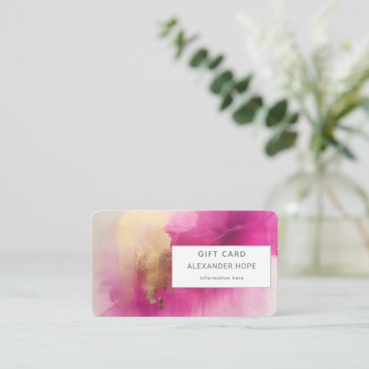 Carte De Visite Rayon éthéré | Cadeau rose et or (Debout devant)