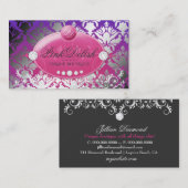 Carte De Visite rayonnement pourpre du monogramme | de 311-Pink (Devant / Derrière)
