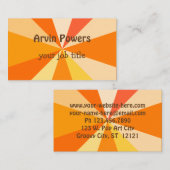 Carte De Visite Rayons 60s géométriques géniaux modernes d'art de (Devant / Derrière)