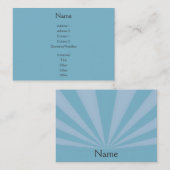 Carte De Visite Rayons de soleil bleu Turquoise (Devant / Derrière)