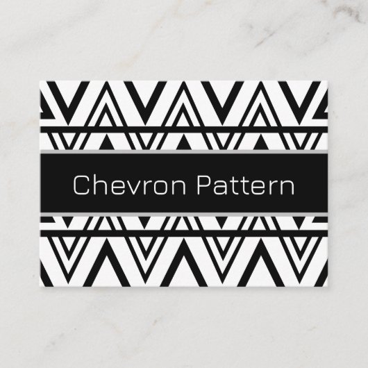 Carte De Visite Rayure Chevron Noir et Blanc Chevron Stripe (Devant)