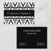 Carte De Visite Rayure Chevron Noir et Blanc Chevron Stripe (Devant / Derrière)
