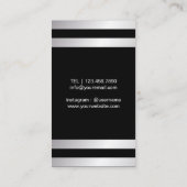 Carte De Visite Rayure d'argent d'haltère de rose d'entraîneur de (Dos)