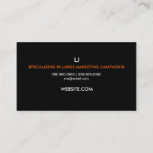 Carte De Visite Rayure de 311 oranges (Dos)