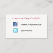 Carte De Visite Rayure de rose de maquilleur de beauté, blonde (Dos)