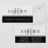 Carte De Visite Rayure d'or d'avocat de mandataire - en-tête de (Devant / Derrière)