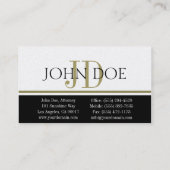 Carte De Visite Rayure d'or d'avocat de mandataire - en-tête de (Dos)