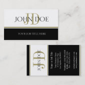 Carte De Visite Rayure d'or de YourJobTitle (Devant / Derrière)