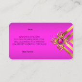 Carte De Visite Rayure dorée rose chaud Deco (Dos)