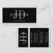 Carte De Visite Rayure horizontale B/B de médecin (Devant / Derrière)