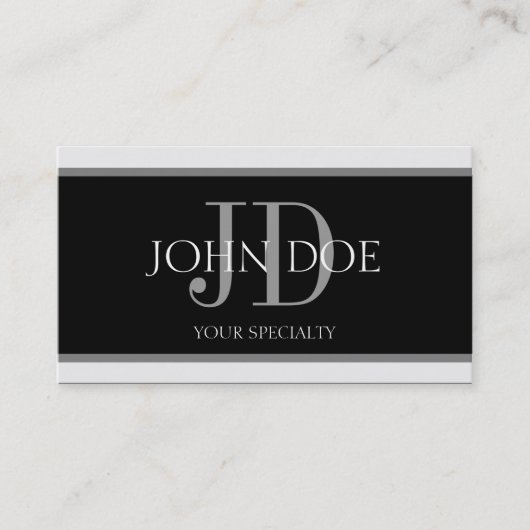 Carte De Visite Rayure horizontale B/B de médecin (Devant)