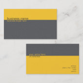 Carte De Visite Rayure jaune/grise simple élégante simple (Devant / Derrière)