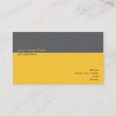 Carte De Visite Rayure jaune/grise simple élégante simple (Dos)