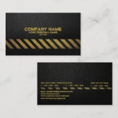 Carte De Visite Rayure noire de risque de construction de (Devant / Derrière)