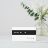 Carte De Visite Rayure noire minimale sur blanc (Debout devant)