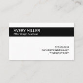 Carte De Visite Rayure noire minimale sur blanc (Dos)