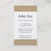 Carte De Visite Rayure résidentielle de Tan de texture (Dos)