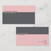 Carte De Visite Rayure rose-clair/grise simple élégante simple (Devant / Derrière)