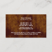 Carte De Visite Rayure simili cuir de chariot hippomobile chic (Dos)