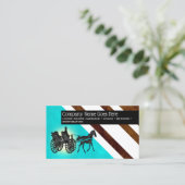 Carte De Visite Rayure simili cuir de chariot hippomobile chic (Debout devant)