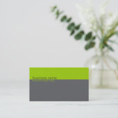 Carte De Visite Rayure verte/grise simple élégante simple (Debout devant)