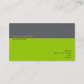 Carte De Visite Rayure verte/grise simple élégante simple (Dos)
