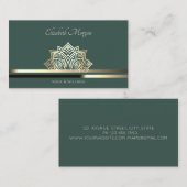 Carte De Visite Rayure verte professionnelle Lotus (Devant / Derrière)