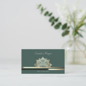 Carte De Visite Rayure verte professionnelle Lotus (Debout devant)